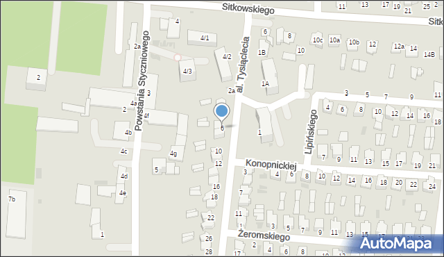 Radzyń Podlaski, Aleja Tysiąclecia, 6, mapa Radzyń Podlaski
