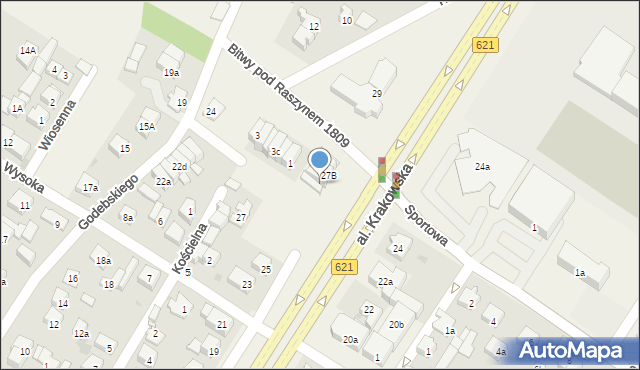 Raszyn, Aleja Krakowska, 27a, mapa Raszyn