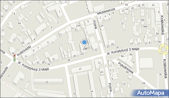Rawa Mazowiecka, Aleja Konstytucji 3 Maja, 22B, mapa Rawa Mazowiecka
