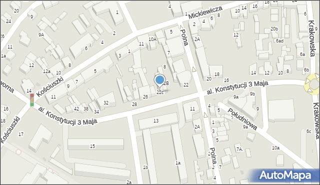 Rawa Mazowiecka, Aleja Konstytucji 3 Maja, 22c, mapa Rawa Mazowiecka