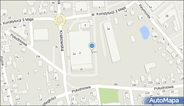 Rawa Mazowiecka, Aleja Konstytucji 3 Maja, 3, mapa Rawa Mazowiecka