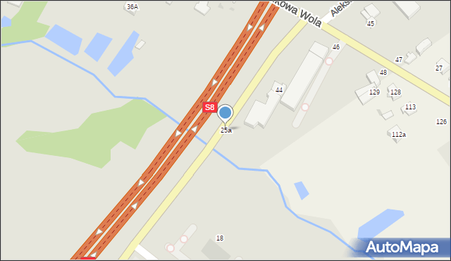 Rawa Mazowiecka, Aleksandrówka, 25a, mapa Rawa Mazowiecka