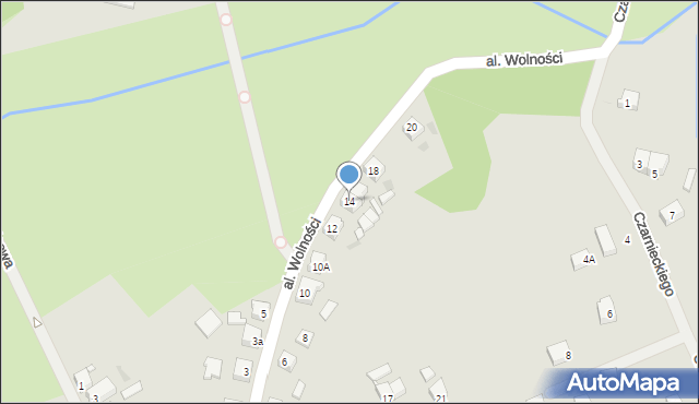 Recz, Aleja Wolności, 14, mapa Recz