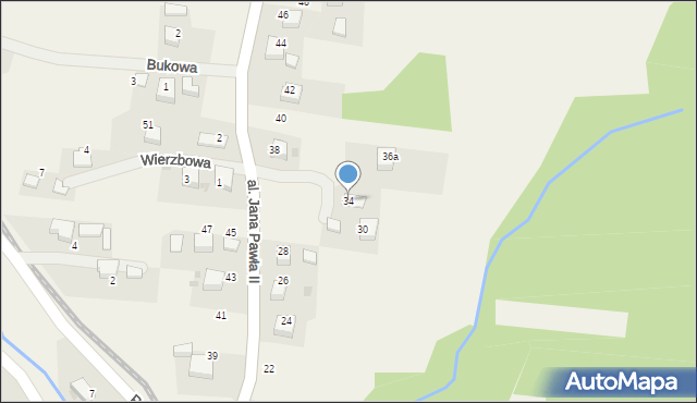 Regulice, Aleja Jana Pawła II, 34, mapa Regulice