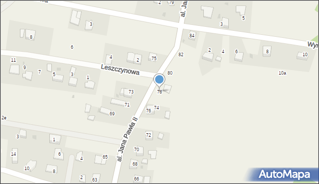 Regulice, Aleja Jana Pawła II, 78, mapa Regulice