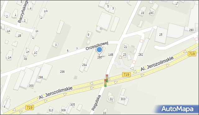Reguły, Aleje Jerozolimskie, 290, mapa Reguły