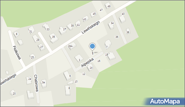 Robakowo, Alpejska, 5, mapa Robakowo