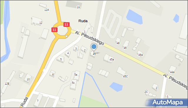 Rogoźno, Aleje Piłsudskiego Józefa, marsz., 45, mapa Rogoźno