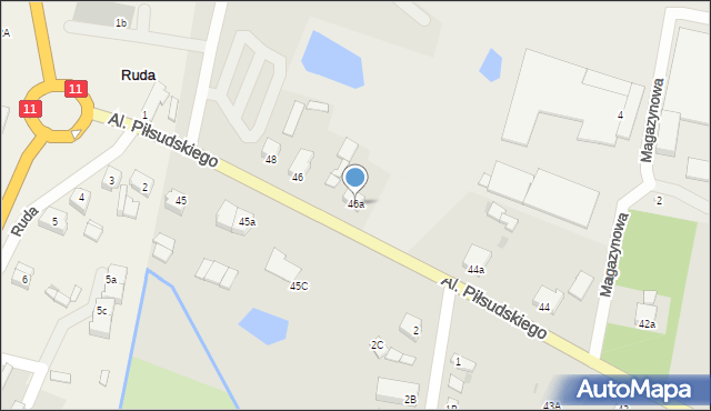 Rogoźno, Aleje Piłsudskiego Józefa, marsz., 46a, mapa Rogoźno