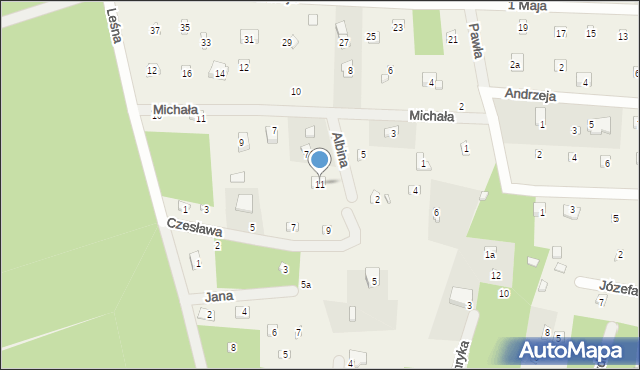 Rosanów, Albina, 11, mapa Rosanów