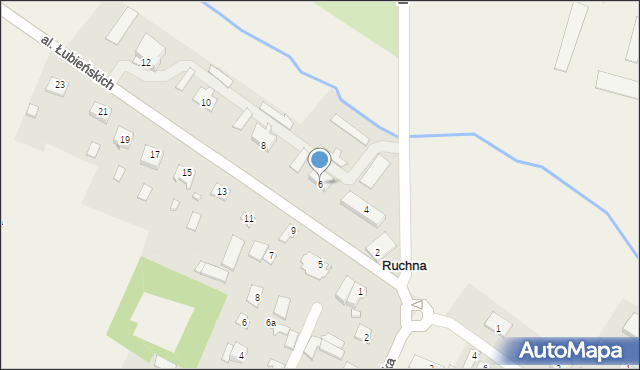 Ruchna, Aleja Łubieńskich, 6, mapa Ruchna