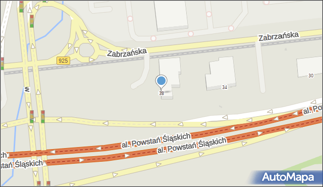 Ruda Śląska, Aleja Powstań Śląskich, 38, mapa Rudy Śląskiej