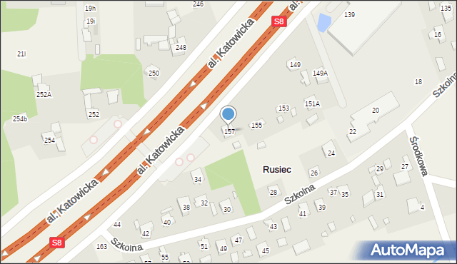 Rusiec, Aleja Katowicka, 157, mapa Rusiec