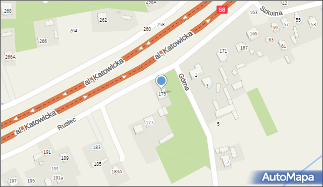 Rusiec, Aleja Katowicka, 175, mapa Rusiec