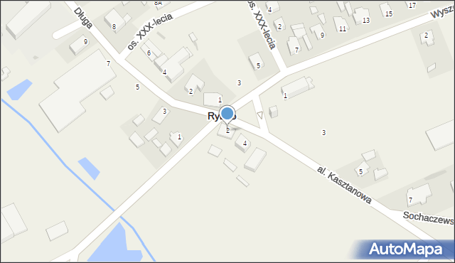 Rybno, Aleja Kasztanowa, 2, mapa Rybno