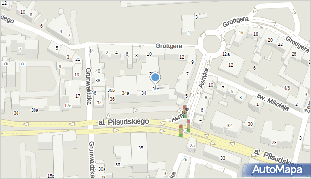 Rzeszów, Aleja Piłsudskiego Józefa, marsz., 34c, mapa Rzeszów