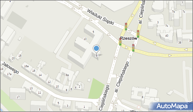 Rzeszów, Aleja Cieplińskiego Łukasza, 4, mapa Rzeszów