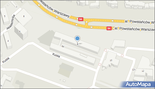 Rzeszów, Aleja Powstańców Warszawy, 6, mapa Rzeszów
