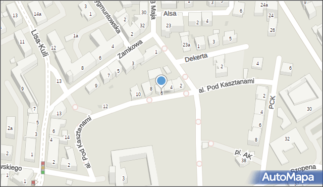 Rzeszów, Aleja Pod Kasztanami, 6, mapa Rzeszów