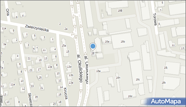 Rzeszów, Aleja Okulickiego-Niedźwiadka Leopolda, gen., 16, mapa Rzeszów