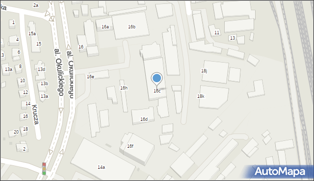 Rzeszów, Aleja Okulickiego-Niedźwiadka Leopolda, gen., 16c, mapa Rzeszów