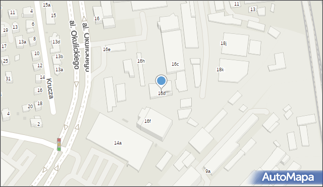 Rzeszów, Aleja Okulickiego-Niedźwiadka Leopolda, gen., 16d, mapa Rzeszów