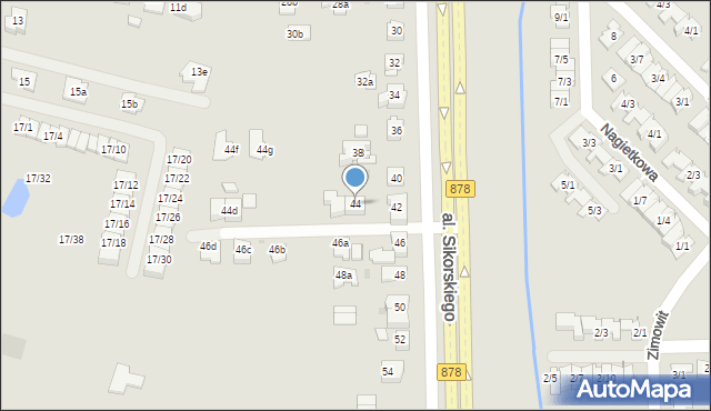 Rzeszów, Aleja Sikorskiego Władysława, gen., 44, mapa Rzeszów