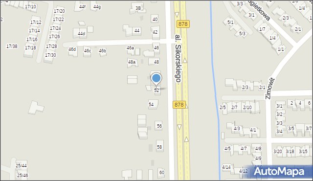 Rzeszów, Aleja Sikorskiego Władysława, gen., 52, mapa Rzeszów