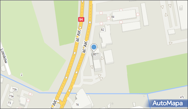 Rzeszów, Aleja Armii Krajowej, 80p, mapa Rzeszów