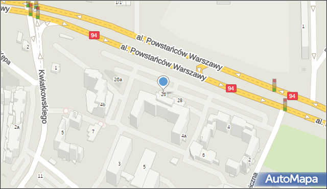 Rzeszów, Aleja Powstańców Warszawy, 26, mapa Rzeszów