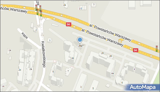 Rzeszów, Aleja Powstańców Warszawy, 26a, mapa Rzeszów
