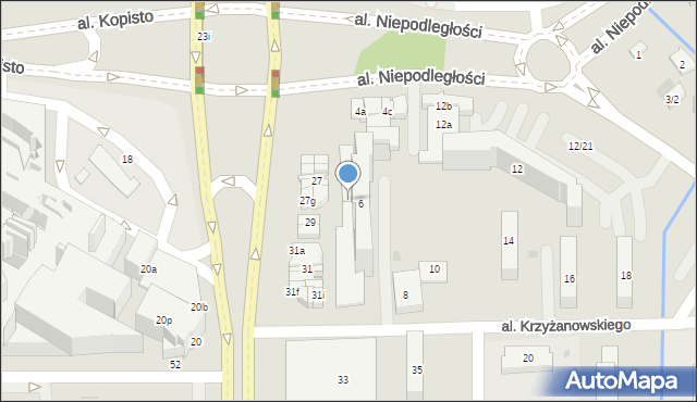 Rzeszów, Aleja Krzyżanowskiego Adama, prof., 6i, mapa Rzeszów