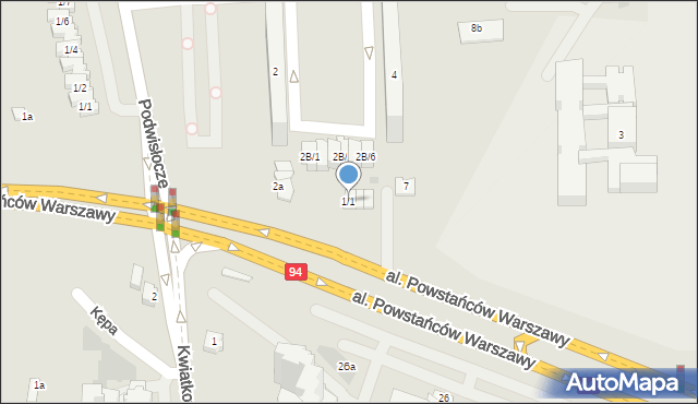 Rzeszów, Aleja Powstańców Warszawy, 1/1, mapa Rzeszów