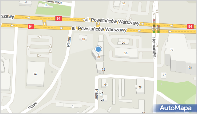 Rzeszów, Aleja Powstańców Warszawy, 18, mapa Rzeszów