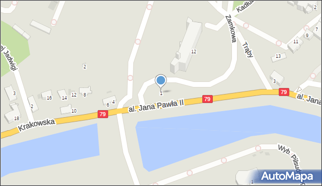 Sandomierz, Aleja Jana Pawła II, 1, mapa Sandomierza