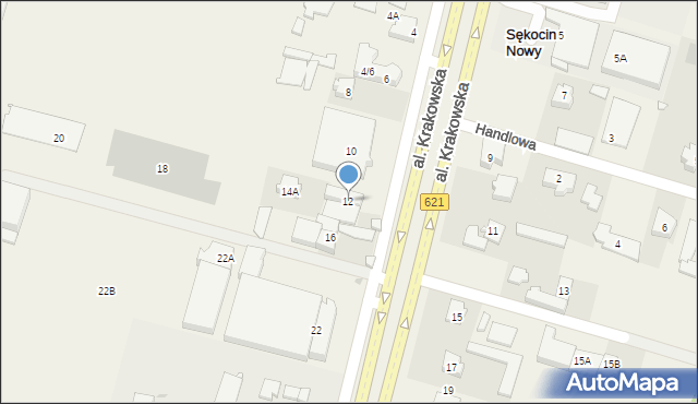Sękocin Nowy, Aleja Krakowska, 12, mapa Sękocin Nowy