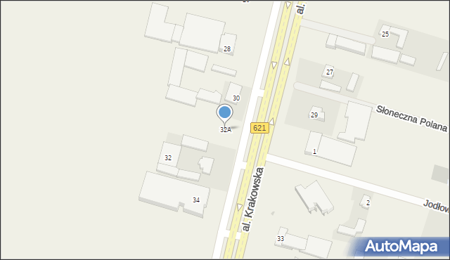 Sękocin Nowy, Aleja Krakowska, 32A, mapa Sękocin Nowy
