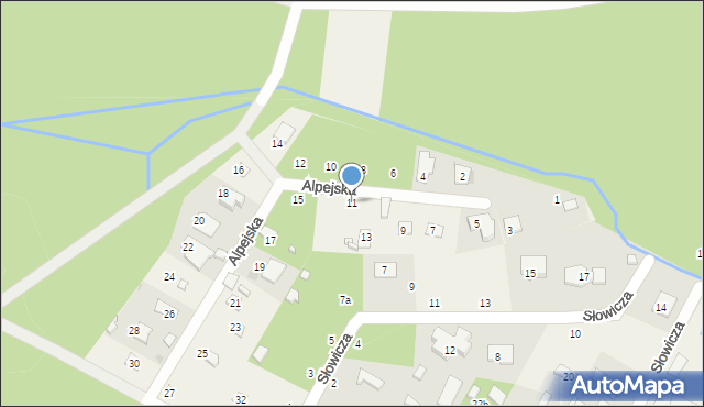 Sękocin Stary, Alpejska, 11, mapa Sękocin Stary