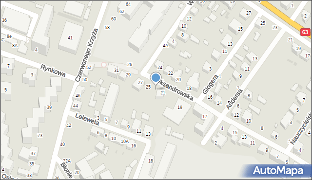 Siedlce, Aleksandrowska, 23, mapa Siedlce