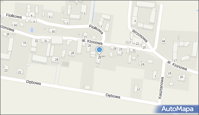 Siedliska, Aleja Klonowa, 25, mapa Siedliska
