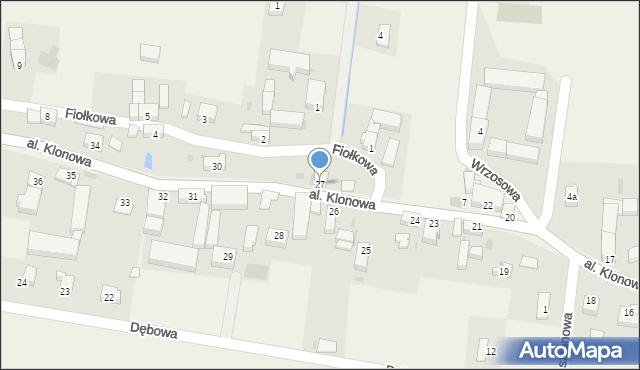 Siedliska, Aleja Klonowa, 27, mapa Siedliska
