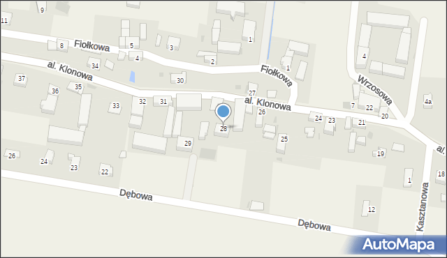 Siedliska, Aleja Klonowa, 28, mapa Siedliska
