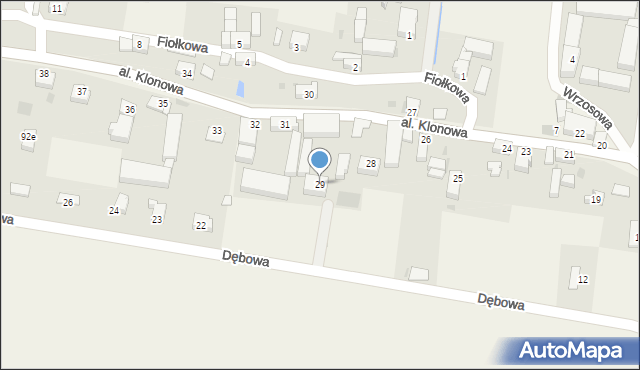 Siedliska, Aleja Klonowa, 29, mapa Siedliska
