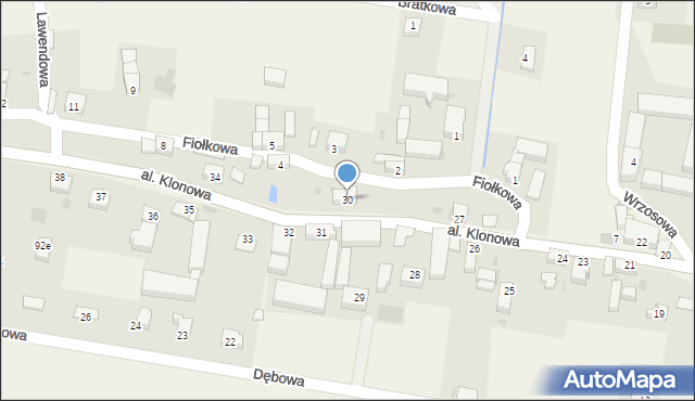 Siedliska, Aleja Klonowa, 30, mapa Siedliska