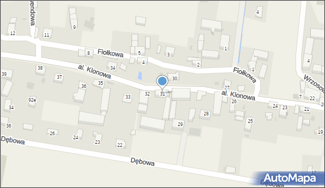 Siedliska, Aleja Klonowa, 31, mapa Siedliska
