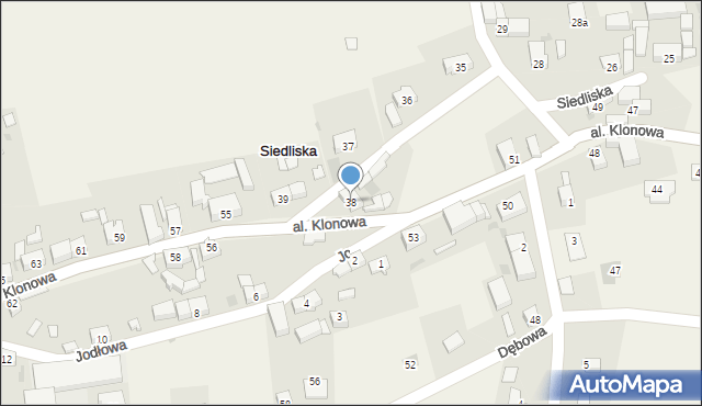 Siedliska, Aleja Klonowa, 54, mapa Siedliska