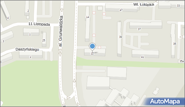 Sieradz, Aleja Grunwaldzka, 12, mapa Sieradz