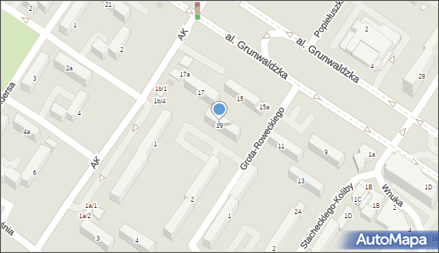Sieradz, Aleja Grunwaldzka, 19, mapa Sieradz
