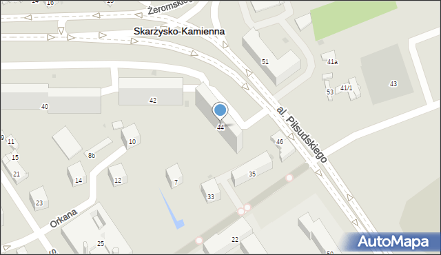 Skarżysko-Kamienna, Aleja Piłsudskiego Józefa, marsz., 44, mapa Skarżysko-Kamienna