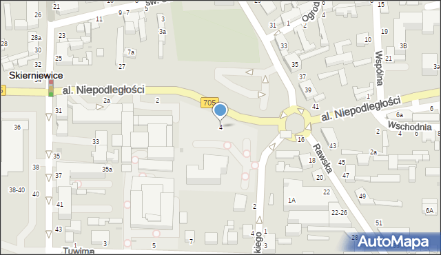 Skierniewice, Aleja Niepodległości, 4, mapa Skierniewic